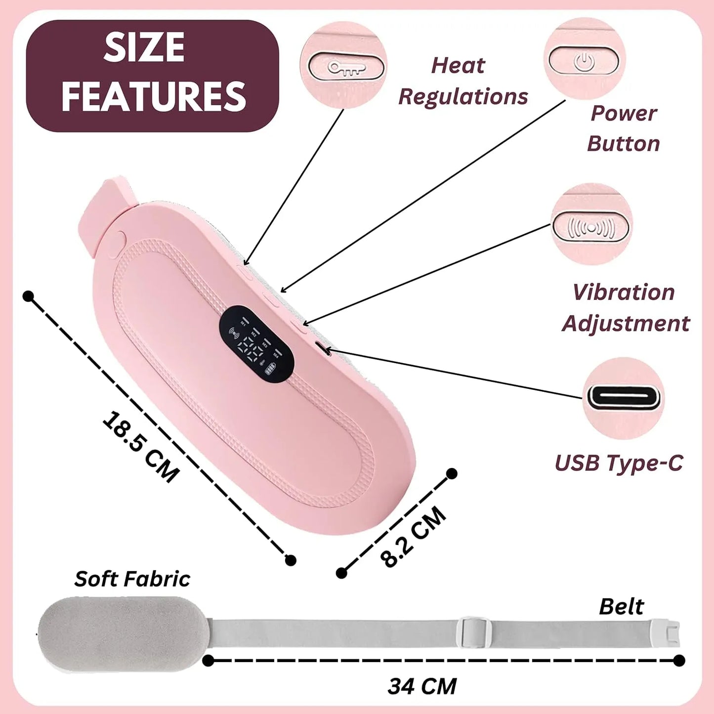 Women Period Pain Cramp Relief Belt