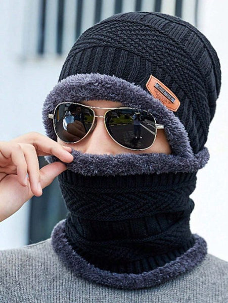 Winter Woolen Beanie Cap & Neck Warmer Combo